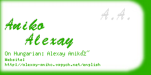 aniko alexay business card